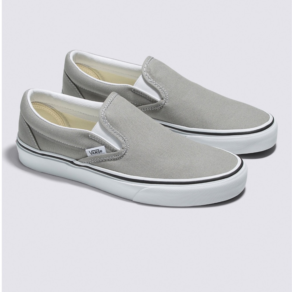 Women’s Gray Slip On Vans Size 7.5 - Picture 1 of 15